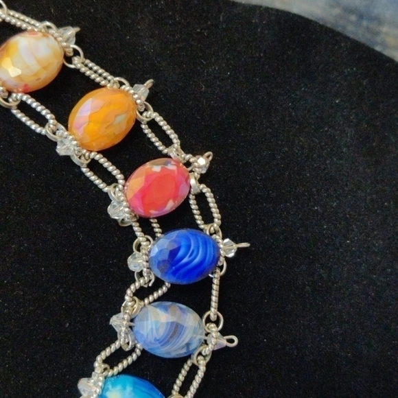 𝅺EXTRAORDINARY! One-of-a-kind rainbow choker! 16 inches with 1 inch extender. - Picture 4 of 6